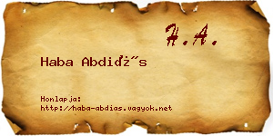 Haba Abdiás névjegykártya